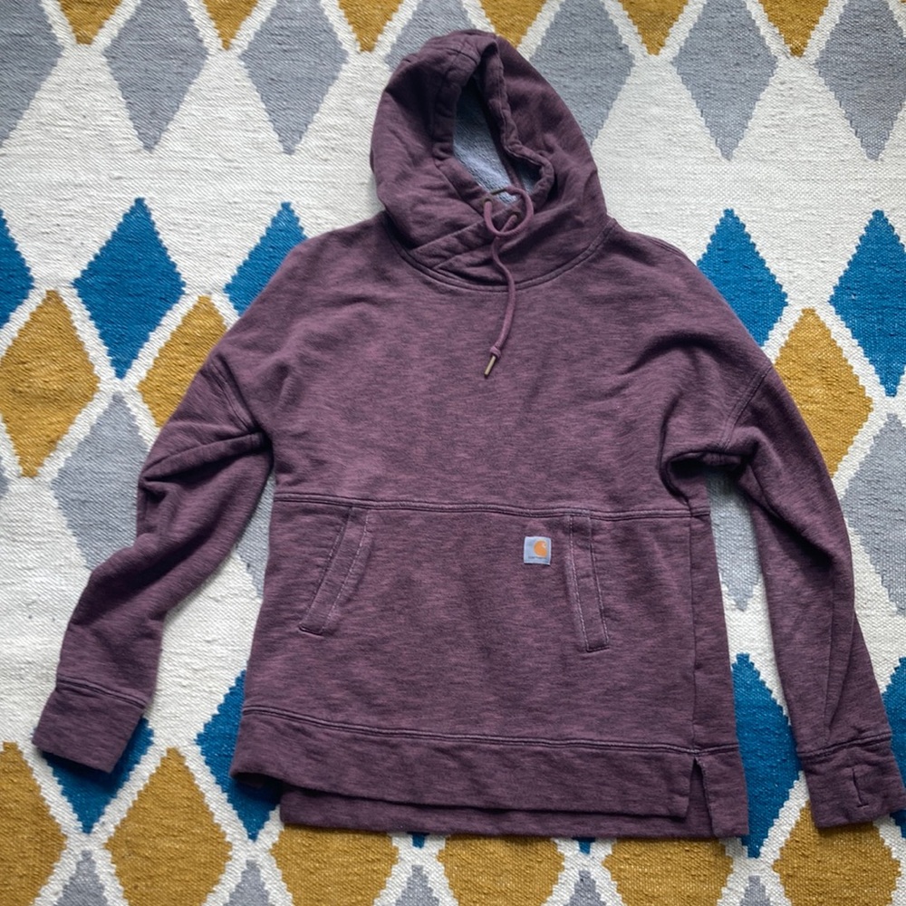 Carhartt hoodie, maroon, size XS.
